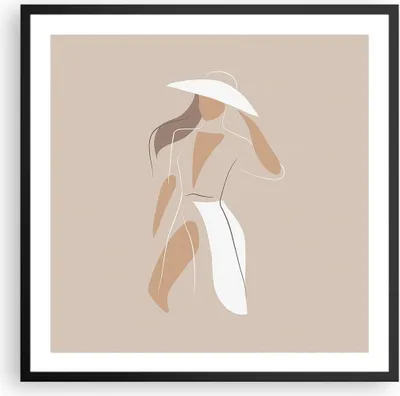 Produktbild von Gerahmtes Poster - Schwarzer Rahmen - Minimalismus Frau Buntstift - 60x60 cm - Wand Bild - Wanddeko - Wandbilder - Kunstposter - Wandposter - Bilderrahmen - Bilder - Kunstdruck - P2BAC60x60-4603