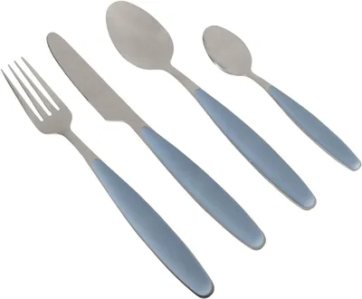 Produktbild von Besteck Set, 16-teilig, blau, für den Haushalt