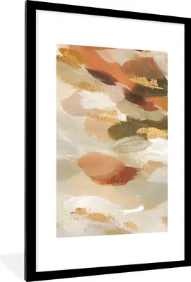Produktbild von MuchoWow® Gerahmtes Poster Farbe - Gold - Rot 60x90 cm - Poster mit Schwarzem Bilderrahmen Wandposter Rahmen Foto Bilder - Dekoration - Wandposter Wohnzimmer - Hochwertig