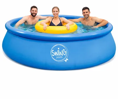Produktbild von HAF Swing Quick Up Pool blau Ø305 x 76cm | ca. 3,8m³ Liter | Selbsttragender Swimmingpool | Garten Planschbecken aufblasbar für Kinder & Erwachsene