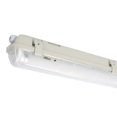 Productafbeelding van LED-badkamerlamp, grijs, 150 cm, IP65, 1 x 20W T8 buis, 840 (traal wit), 4000K, met sensor
