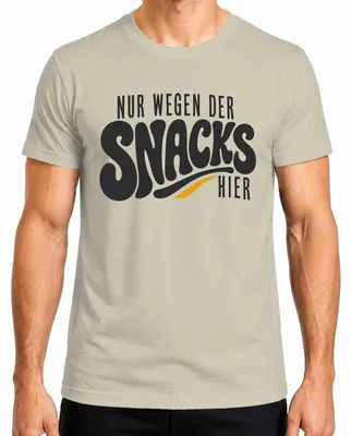 Zdjęcie produktu dla Koszulka męska z zabawnym napisem o przekąskach, humor, cytat, ironia, rozmiar XXL, motyw: natura