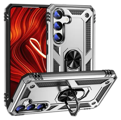 Zdjęcie produktu dla Etui NALIA w stylu militarnym do Samsung Galaxy S24 Plus, wyjątkowo wytrzymałe i odporne na wstrząsy, zewnętrzna osłona ochronna w kolorze srebrnym