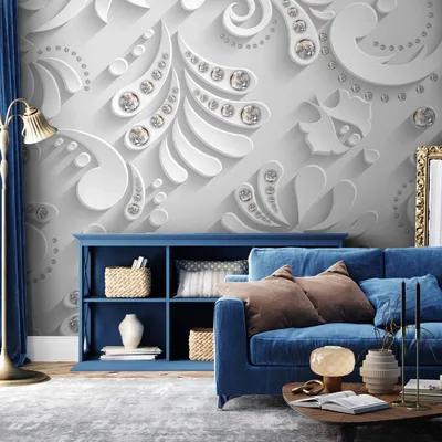 Produktbild von Vlies Fototapete - Flowers with Crystals 350x245 cm 3D f-C-0209-a-a