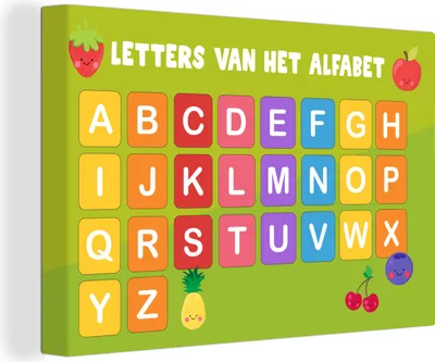 Produktbild von OneMillionCanvasses® - Leinwandbilder - 140x90 cm, Kinderzimmer - Alphabet - Lernen - Jungen - Mädchen - Kinder - Kinder, Wandbilder Kunstdruck Wanddekoration