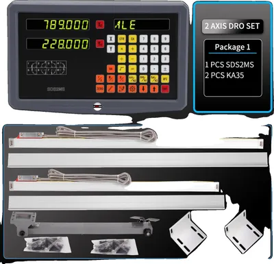 Produktbild von 2-Achsen-DRO-Set, hochpräzise Auflösung, vielseitige Skalenoptionen, Paket 1