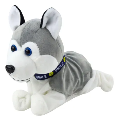 Zdjęcie produktu dla Interaktywny pluszowy pies Husky porusza się na baterie i wydaje dźwięki