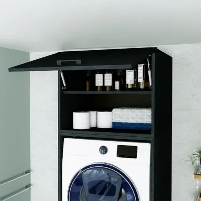 Image de Armoire superposable Roomart, « D2-W-S-ATL », armoire à abattants, armoire polyvalente, L x l x H : 57 x 67 x 66,8 cm,