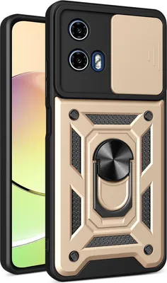 Produktbild von Hülle für Motorola Moto G04/G24 Magnetische Ring Ständer Halter Dia Kameraschutz TPU Bumper Silikon Schutzhülle Gold