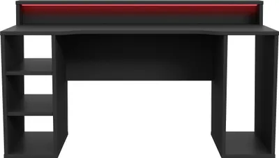 Produktbild von Gamingtisch >TEZAUR< LED-Wechselbeleuchtung, 5 Fächer, schwarz - 160x91x72cm (B/H/T)