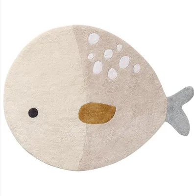 Produktbild von Petite Amélie Waschbarer Kinderteppich Sea Life 85 x 110 cm - Beige
