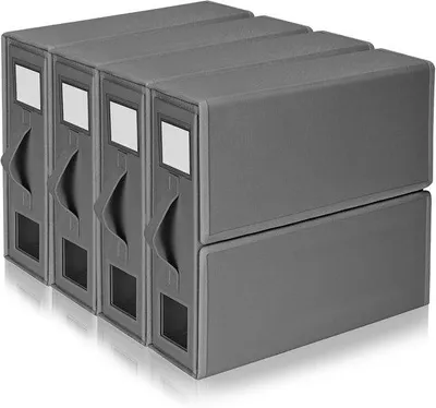 Produktbild von Famanu Aufbewahrungsbox für Bettwäsche - Set von 4 - 15 Liter - Grau
