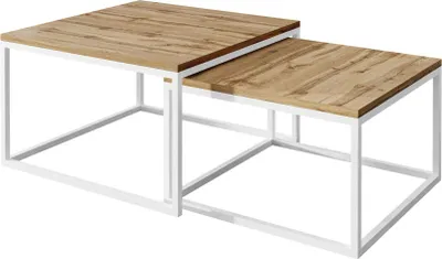 Produktbild von Couchtisch Yoshi 2in1 Couchtisch Weiß / Wotan Eiche, 40 cm / 46 cm