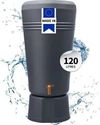Image de 4rain AZURA 2in1 récupérateur d'eau de pluie 120 L, gris graphite Incl. bac à plantes et socle