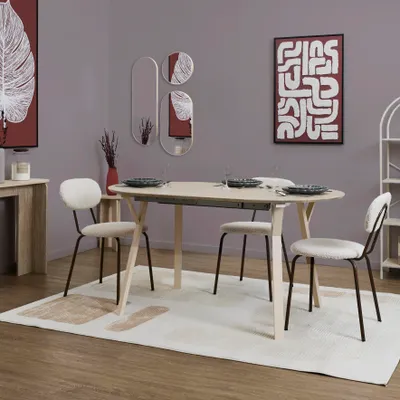Image de Miroir Rond Et Ovale Veda Beige X3