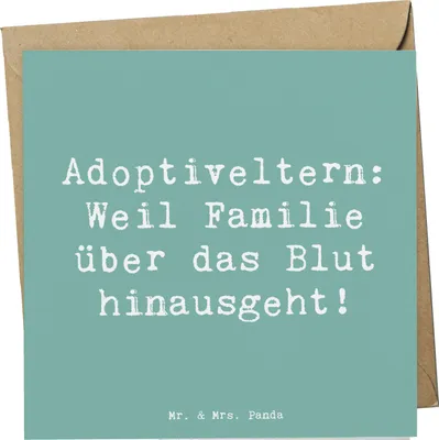 Produktbild von Mr. & Mrs. Panda Grußkarte Spruch Adoptiveltern Liebe - Meeresbrise - Geschenk, anlasskarte, Glück, doppelkarte, Klappkarte, handgemacht, Glückwunschkarte, faltkarte