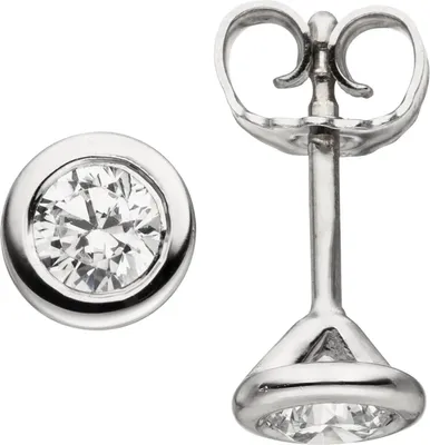 Produktbild von Ohrstecker 585 Gold Weißgold rund mit 2 Brillanten 0,5 Ct. Ohrschmuck Ohrringe