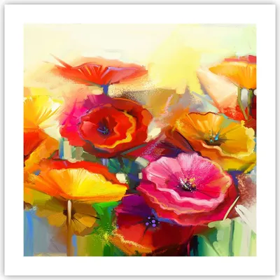 Produktbild von Poster - Poster ohne Rahmen - Blumen Frühling Flora Garten - 50x50 cm - Wand Bild - Wanddeko - Wandbilder - Kunstposter - Wandposter - Bilder - Kunstdruck - Wanddekoration - Wandbild - P2XAC50x50-2877