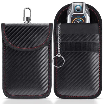Produktbild von Keyless Go Schutzhülle 2er Set RFID Abschirmung Schlüsseltasche 14 x 9 cm Universal