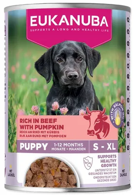 Produktbild von EUKANUBA Life Care Puppy Rich in beef and pumpkin - Nassfutter für Hunde - 400g