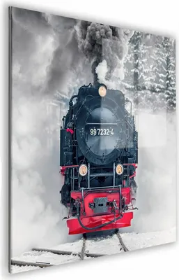 Zdjęcie produktu dla OBRAZ NA SZKLE KWADRATOWY 60x60cm 056 Lokomotywa