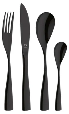 Produktbild von BOCHOLT 24-teiliges Besteckset, Edelstahl rostfrei 18/10, schwarz