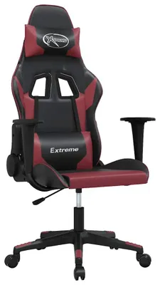 Produktbild von vidaXL Gaming-Stuhl Schwarz und Weinrot Kunstleder
