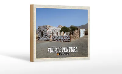 Produktbild von Holzschild Reise 18x12 cm Fuerteventura Spanien Puerto Rosario Tefia
