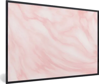 Produktbild von MuchoWow® Gerahmtes Poster Marmor - Rosa - Weiß - Luxus - Marmoroptik 90x60 cm - Poster mit Schwarzem Bilderrahmen Wandposter Rahmen Foto Bilder - Fotorahmen - Foto-Plakat