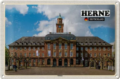 Produktbild von Blechschild Städte Herne Rathaus Architektur 30x20cm