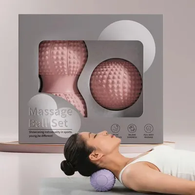 Produktbild von INF Erdnuss Massageball aus TPE 13 cm für Rücken Hüfte Beine Füße Fitness Rosa