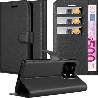Immagine prodotto di Cadorabo cover per ZTE Blade A35 / A55 cover in PHANTOM BLACK Cover protettiva con chiusura magnetica, funzione stand e slot per schede
