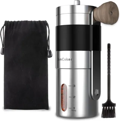 Produktbild von Manuelle Kaffeemühle mit Keramikmahlwerk und Edelstahl - Ideal für Reisen