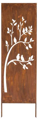 Produktbild von Sichtschutz Metall - 160 cm x 50 cm - Edelrost - Rostoptik Sichtschutz für Garten - Sichtschutzelement - Sichtschutzwand - Gartendekoration Zaun