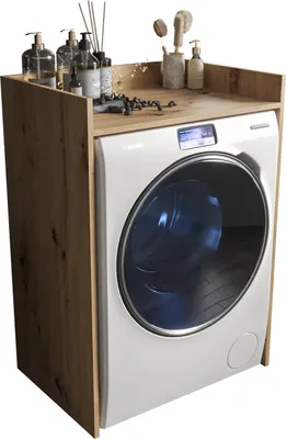 Produktbild von Waschmaschinenschrank Überbauschrank Waschmaschine Trockner Schrank Wäschetrockner Küche Badezimmer Regal Waschmaschinenregal Waschmaschinenüberbau Badezimmermöbel OTIS Artisan Eiche