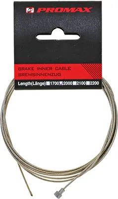 Immagine prodotto di Promax, Cavo del freno, Race, In filo di acciaio inox, 2000X1,5Mm, Con nipplo a pera, Per bici da corsa, Arrotolato, 1 pz. Su scheda Promax