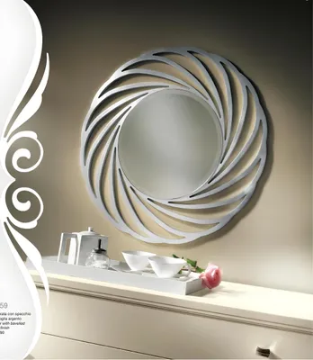 Immagine prodotto di Specchio appeso Specchio di legno Specchio da parete moderno Specchio di design 90x90 Nuovo