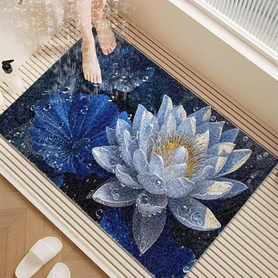 Immagine prodotto di Tappetino antiscivolo per doccia, 120x120 cm, in PVC, quadrato, con foro per lo scarico