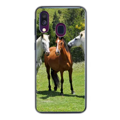 Produktbild von MuchoWow® Handyhülle Schutzhülle Hülle für Samsung Galaxy A40 Pferde - Baum - Schatten Silikon Softcase Handy Hülle - Handy-Tasche