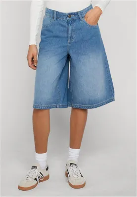 Image de Urban Classics - Bermuda court pour femme en denim bleu - Basique - 100 % coton - 30