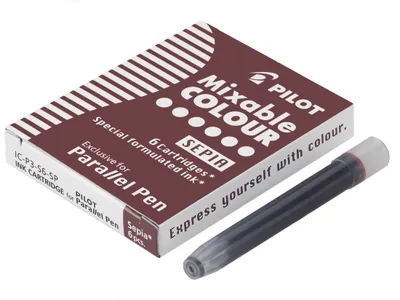 Produktbild von PILOT Parallel Pen Tintenpatronen 6er Set – für Kalligraphie, Farbe Braun