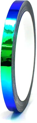 Produktbild von 10m Zierstreifen 8mm Flip Flop Blau/Grün Chrom Folie Auto Motorrad Dekorstreifen