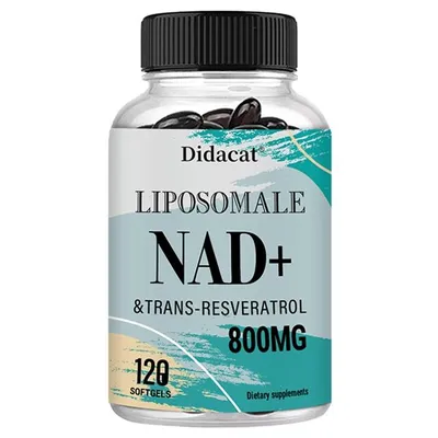 Immagine prodotto di NAD+ liposomiale e trans-resveratrolo (120 capsule) Integratore alimentare, anti-invecchiamento, antiossidante, salute della pelle, energia, cuore, salute del corpo