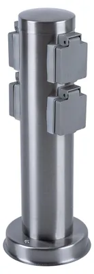 Produktbild von Steckdosensäule, Edelstahl, 4 Außensteckdosen, H 35 cm