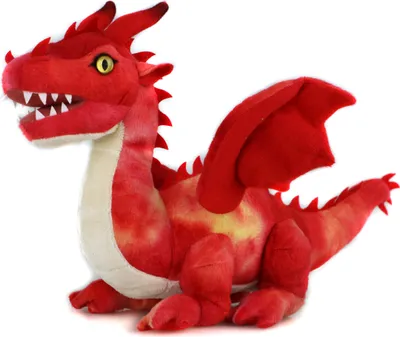 Produktbild von Uni-Toys - Drache rot - 40 cm (Länge) - Plüsch-Drache - Plüschtier, Kuscheltier