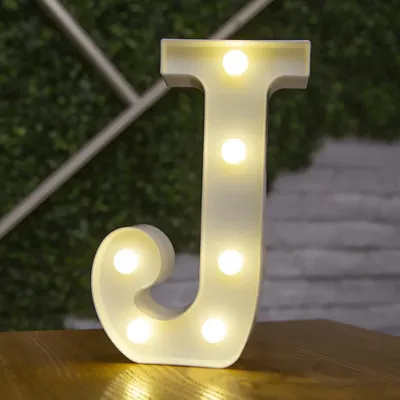 Produktbild von LED Tischlampe Buchstabenform - Warmweißes Licht - J