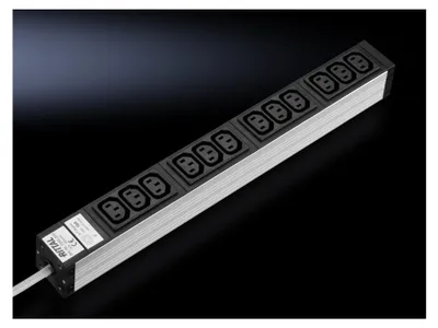 Produktbild von Rittal Steckdosenleiste 48,3cm 12fach Kaltgerätedosen grau