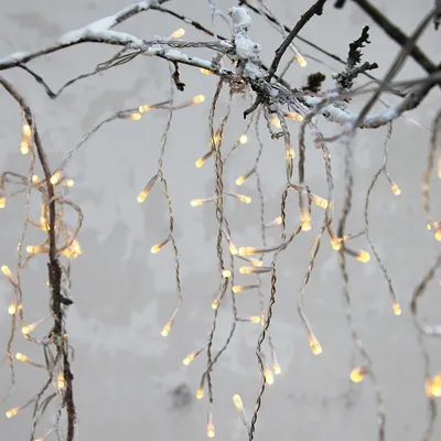 LED Lichtvorhang - Serie LED - outdoor - 144 warmweiße LED - L: 4m, H: 40cm - transparentes Kabel