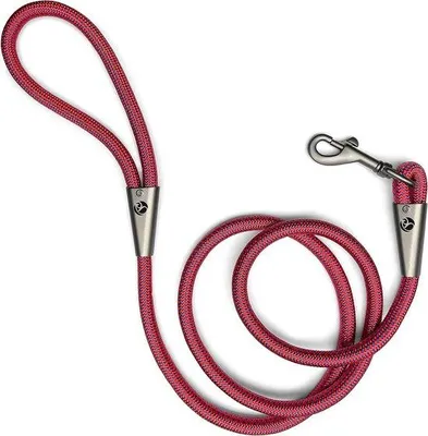 Image de Laisse extensible résistante avec poignée, 150 mètres, rouge et bleu - pour chien.