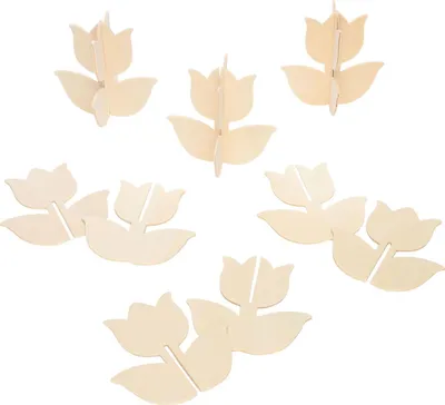 Image de Colorations - Fabrique et décore ta propre tulipe en bois, lot de 12
